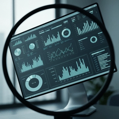AI analyzing financial data on a screen with graphs and charts